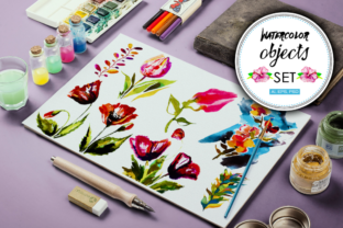 30 Watercolor Vector Objects BONUS and Illustrations