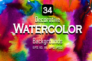 34 Watercolor Vector Set Background