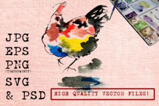 Happy Rooster Watercolor Illustrations