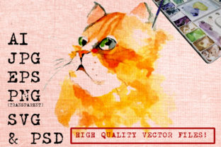 Lazy Cat Watercolor Illustrations