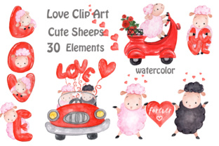 Love, Cute Sheep Clipart and Illustrations
