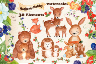 Mother and Baby Animals Clipart