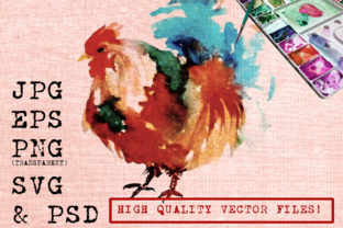 Red Rooster Watercolor