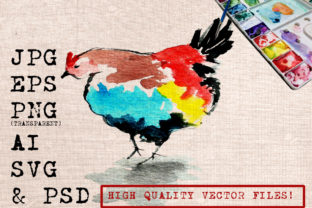Sad Rooster Watercolor Illustrations