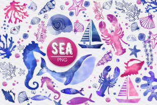 Sea Watercolor Elements