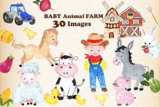 Set with 30 Baby Farm Animals