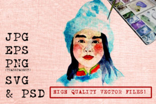 Snow Girl Watercolor Illustrations