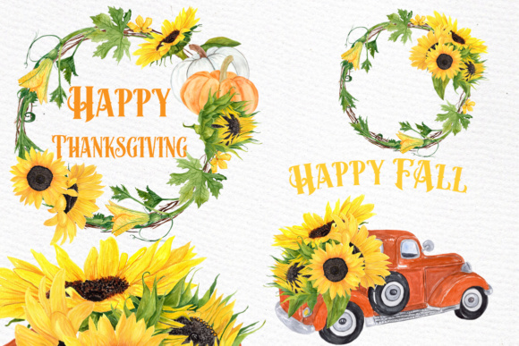 Sunflower Clipart and Illustrations