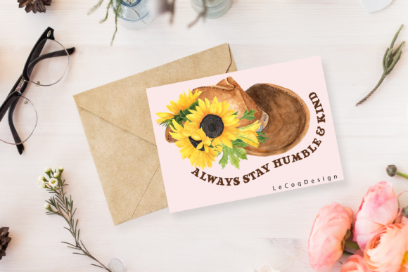 Sunflower Clipart Cowboy Set Illustrations