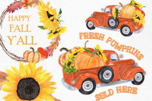 Truck with Pumpkins Clipart