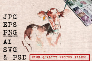 White Cow Watercolor and Illustrations