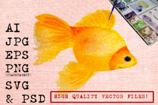 Yellow Fish Watercolor Illustrations